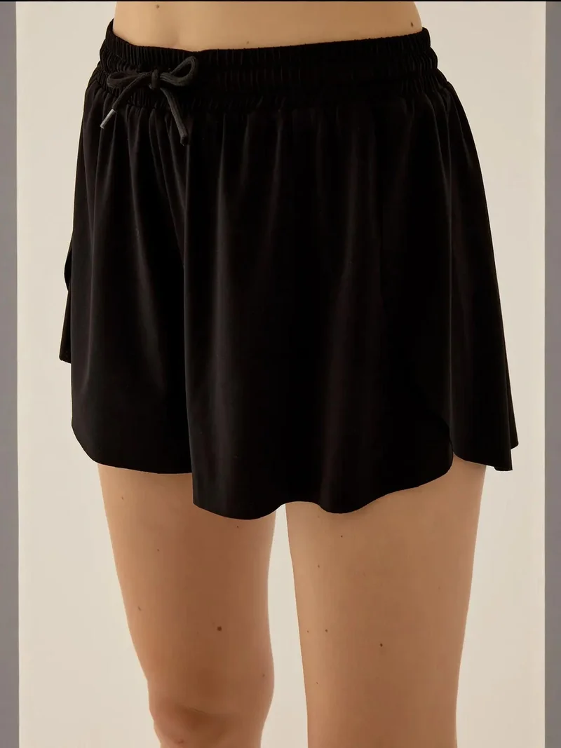 Elastic Waist Mini Short with Inside Legging