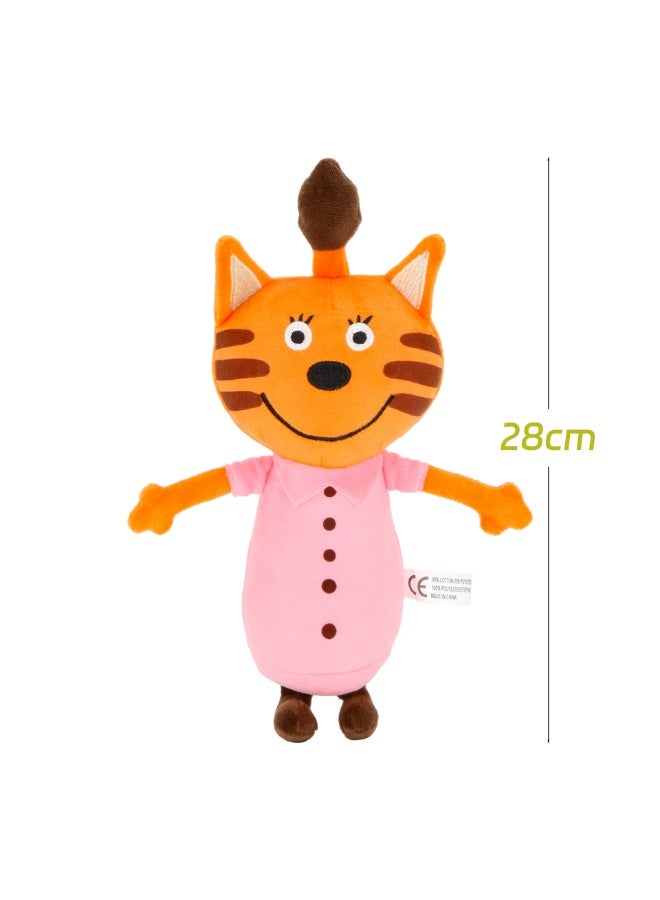 Cute 25cm Cat Plush Toy, Kawaii Animated Character Stuffed Animal , Soft Kitty Doll for Kids & Girls, Perfect Gift