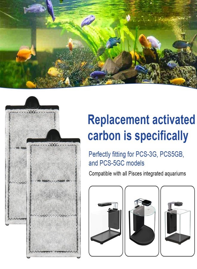 HCLSY 2 Pack Carbon Cartridges Replacement for Aquatop Pisces Aquariums, Universal Fit for All Pisces All-in-One Aquarium Models, for PCS-5G, PCS-3G, PCS-5GB, and PCS-5GC, Fish Tank Carbon(Models PCS-RCI) - Image 2