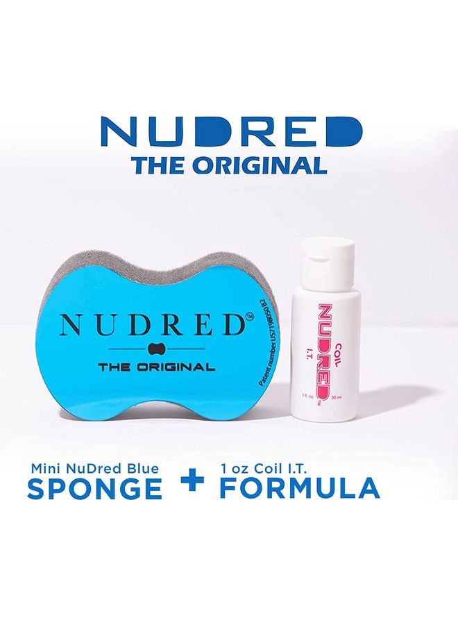 NuDred إسفنجة شعر كويل آي. تي. لصيغة تجعيد الشعر للرجال السود + تكييف الشعر لتجعيدات رطبة ومصممة (إسفنجة شعر زرقاء صغيرة فتحات صغيرة 1 أونصة مرطب شعر) - Image 3