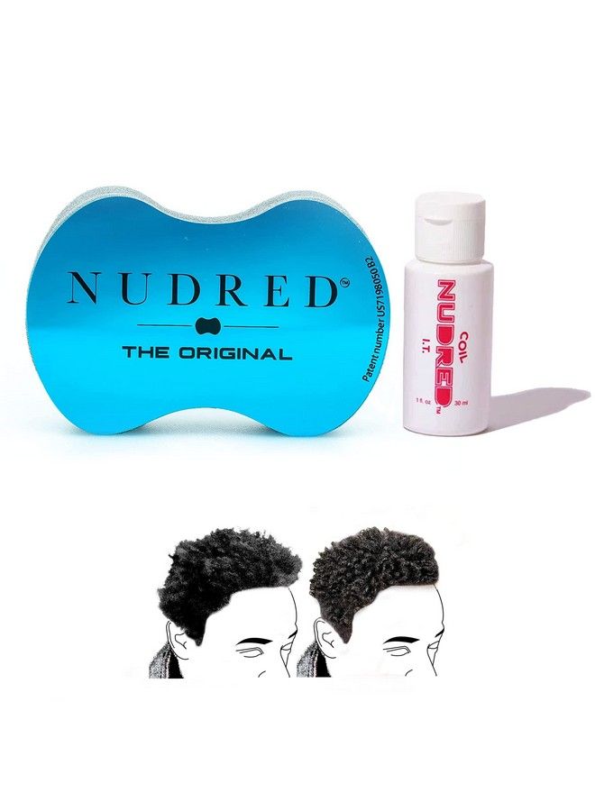 NuDred إسفنجة شعر كويل آي. تي. لصيغة تجعيد الشعر للرجال السود + تكييف الشعر لتجعيدات رطبة ومصممة (إسفنجة شعر زرقاء صغيرة فتحات صغيرة 1 أونصة مرطب شعر) - Image 2