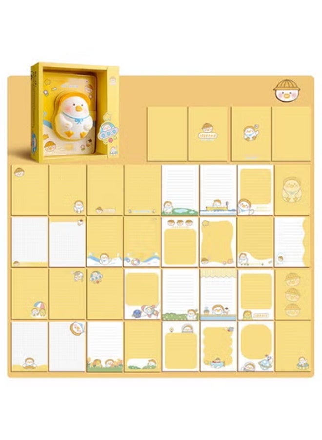 بداية مثالية صندوق هدايا دفتر ملاحظات A5 مع دمى قابلة للضغط للرجال والنساء، 200 صفحة من دفاتر الملاحظات الملونة والمسطرة اللطيفة، دفاتر يوميات للطلاب الكتاب - Image 4