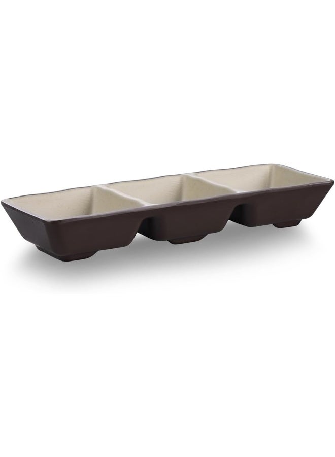 Servewell Harmony Melamine Horeca 8'' Three-Grid Saucer 