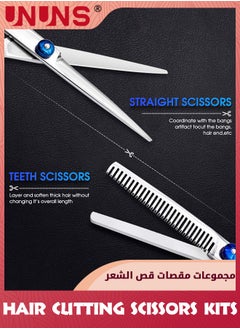 UNUNS Hair Cutting Scissors Kits,11pcs Stainless Steel Hairdressing Shears Set Professional Thinning Scissors For Barber/Salon/Home/Men/Women/Kids  - Image 3