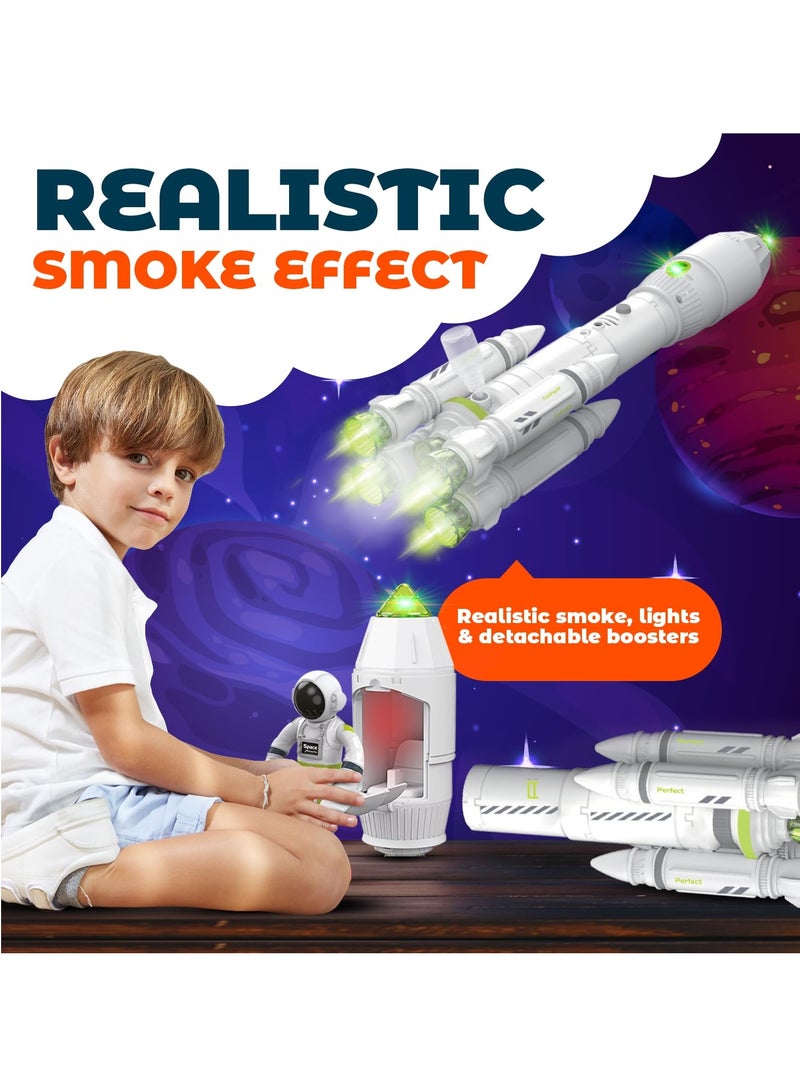 KASTWAVE Space Toys for Kids 3-8 Years Old - Space Adventure Rocket Ship Shuttle Model with Astronaut and  Effect, Lights and Sounds, Outer Space Exploration Playset, Spaceship Toy for Boys Gifts - Image 2