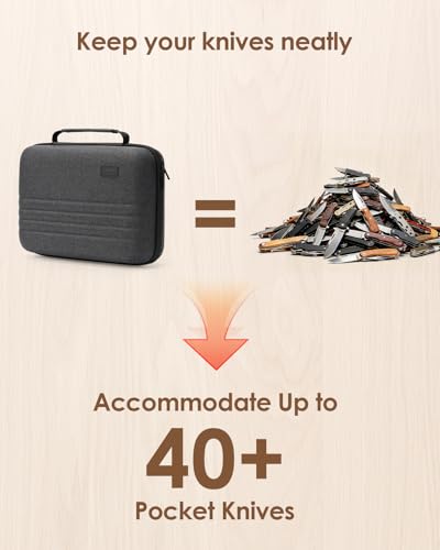 SQERO Knife Case for 40+ Pocket Knives, Display Collection Case, Folding Knife Holder, Butterfly Knives Storage Organizer, Knife Storage Items - Image 2