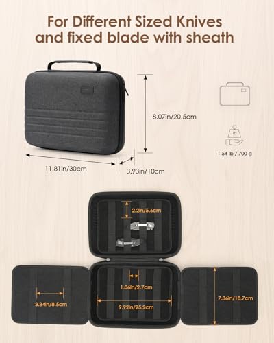 SQERO Knife Case for 40+ Pocket Knives, Display Collection Case, Folding Knife Holder, Butterfly Knives Storage Organizer, Knife Storage Items - Image 3