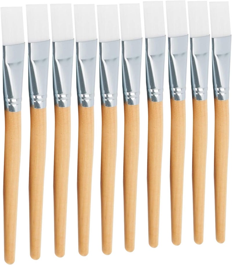 10Piece Facial Mask Brushes Soft Hair Mud Applicator DIY Skin Care Tool with Wooden Handle