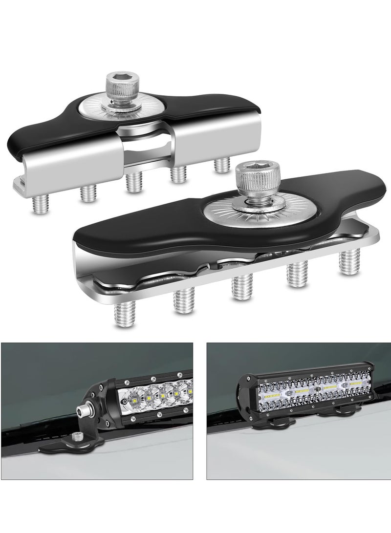 2PCS Hood Mount Ditch Light Brackets LED Light Bar Brackets Universal Pillar Hood led Driving Light bar Mount Brackets Clamp Holder Light Pods for Truck Ford Jeep Toyota SUV UTV - Image 1