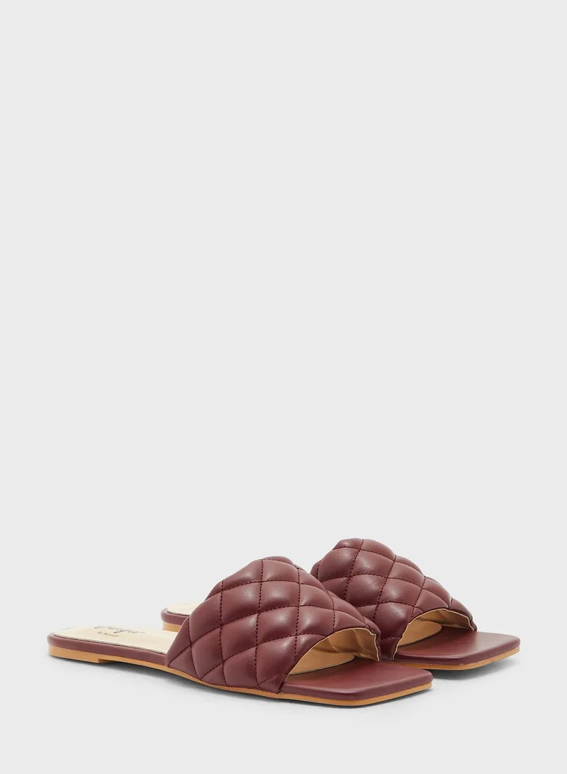 Ginger Flat Quilted Sandals