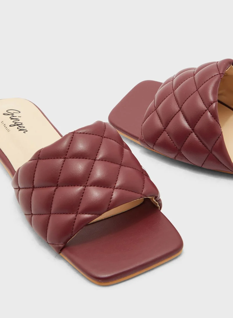 Ginger Flat Quilted Sandals