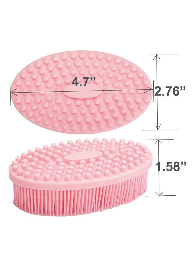 DNC (Pink) - Exfoliating Silicone Body Scrubber Shower Bath Body Brush Easy to Clean, Lathers Well, Eco Friendly (Pink) - Image 5