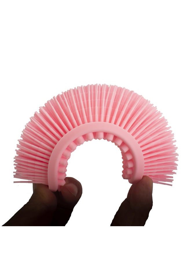 DNC (Pink) - Exfoliating Silicone Body Scrubber Shower Bath Body Brush Easy to Clean, Lathers Well, Eco Friendly (Pink) - Image 4