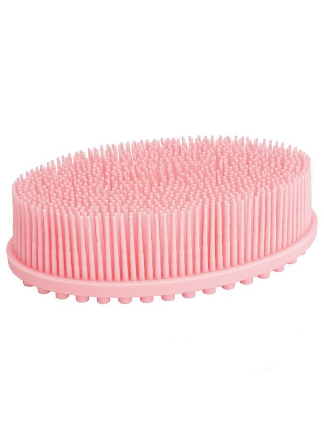 DNC (Pink) - Exfoliating Silicone Body Scrubber Shower Bath Body Brush Easy to Clean, Lathers Well, Eco Friendly (Pink) - Image 1