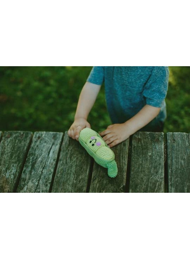 Pebble Fair Trade Handmade Crochet Cotton Friendly Peapod Rattle 9Inch Length - Image 2