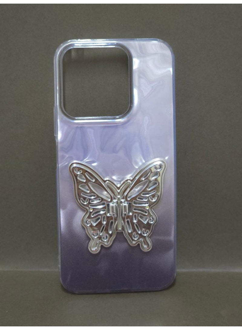 A colorful, Transparent Crystal Case Compatible With Honor X7C Shockproof And Scratch-Resistant, Featuring On Him A Butterfly Design And A Built-in Stand. A Fantastic Choice for Girls And Women. - Image 2