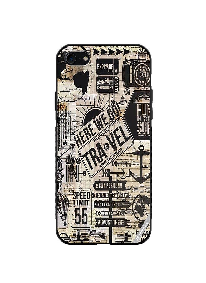VR CREATIVE - Protective Case Cover For Apple iPhone 7/8/SE 2020 Here We Go Travel Design Multicolour - Image 1