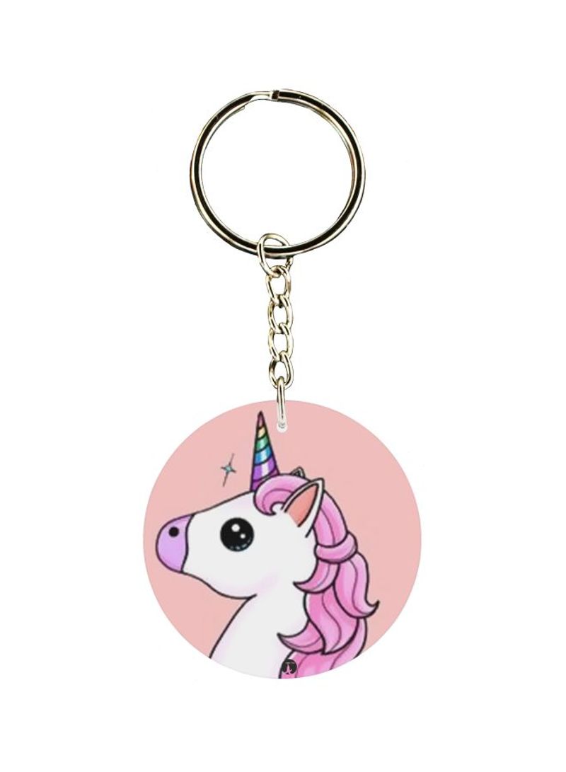 Unicorn Printed Single Sided Keychain