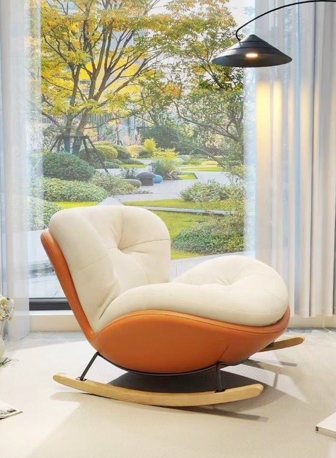 fashionhome Set of 2 Modern Upholstered Recliner High Back Ergonomic Comfy Rocking Chair with Footrest Patio Rocking Chair Couch Lounge Single Sofa Chair for Balcony Outdoor Chair Contemporary Accent Chair Leisure Chair for Living Room 90x100x75 and 40x30x20 cm (Fully Assembled) - Image 4