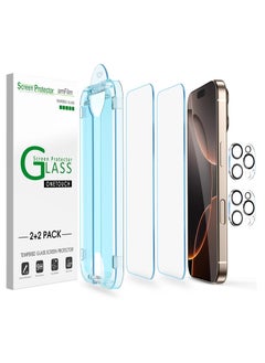 Amfilm amFilm Auto-Alignment OneTouch for iPhone 16 Pro Max [6.9''] Screen Protector + Camera Lens Protector, Tempered Glass, 30 seconds Installation, Bubble Free, Case Friendly, Anti-Scratch [2+2 Pack]  - Image 1