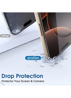 Amfilm amFilm Auto-Alignment OneTouch for iPhone 16 Pro Max [6.9''] Screen Protector + Camera Lens Protector, Tempered Glass, 30 seconds Installation, Bubble Free, Case Friendly, Anti-Scratch [2+2 Pack]  - Image 3