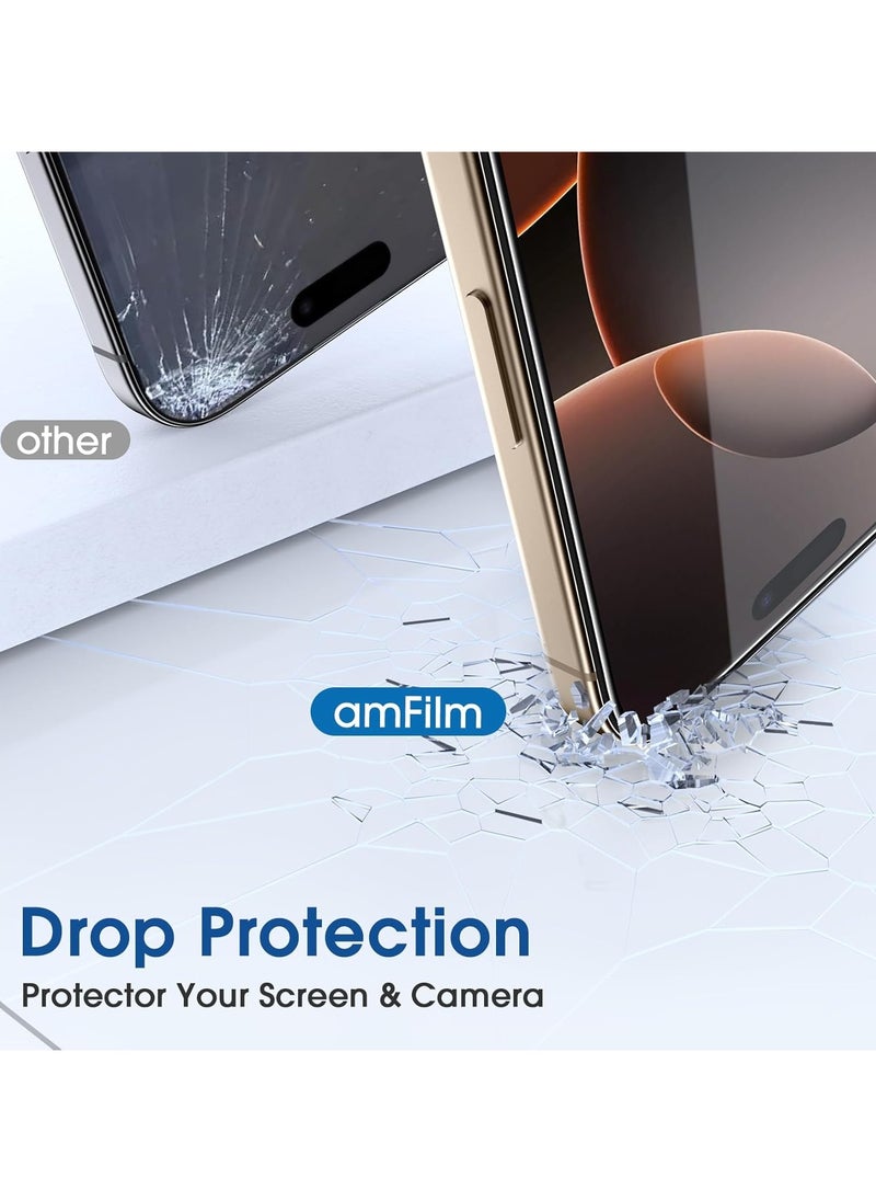 Amfilm - amFilm Auto-Alignment OneTouch for iPhone 16 Pro Max [6.9''] Screen Protector + Camera Lens Protector, Tempered Glass, 30 seconds Installation, Bubble Free, Case Friendly, Anti-Scratch [2+2 Pack] - Image 1