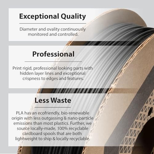 Proto-Pasta Protopasta 3D Printer Filament, PLA Filament 1.75mm, Black Carbon Fiber HT PLA Composite, 500g Spool - Image 4