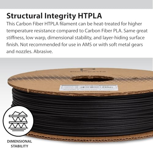 Proto-Pasta Protopasta 3D Printer Filament, PLA Filament 1.75mm, Black Carbon Fiber HT PLA Composite, 500g Spool - Image 3