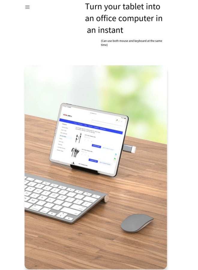 Applicable Apple Cell Phone OTG Adapter Lightning Conversion Card Reader USB3.0 Microphone U Disk Sound Card