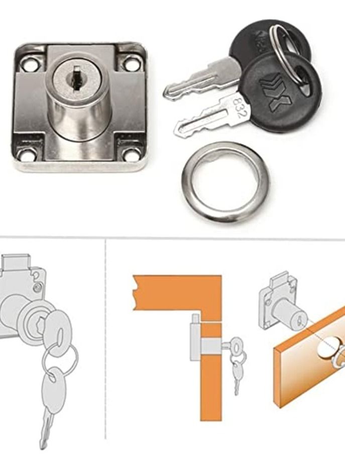 APAC 4 Pcs Cabinet Lock Key Drawer Desk Lock - Image 2