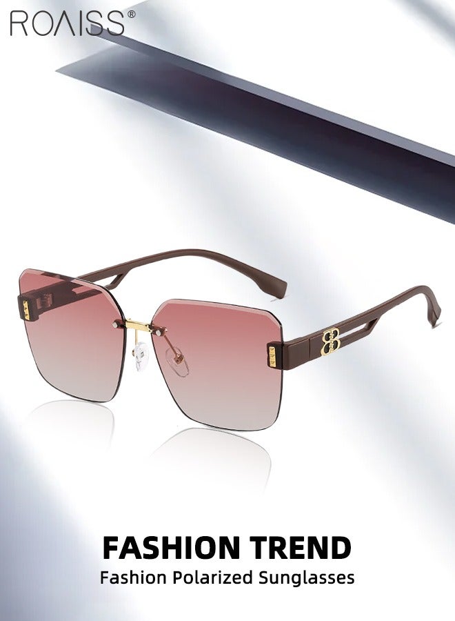 roaiss Women's Square Sunglasses, UV400 Protection Sun Glasses with Fashion Temples, Elegant Sun Shades for Women with Glasses Case, 61mm - Image 5