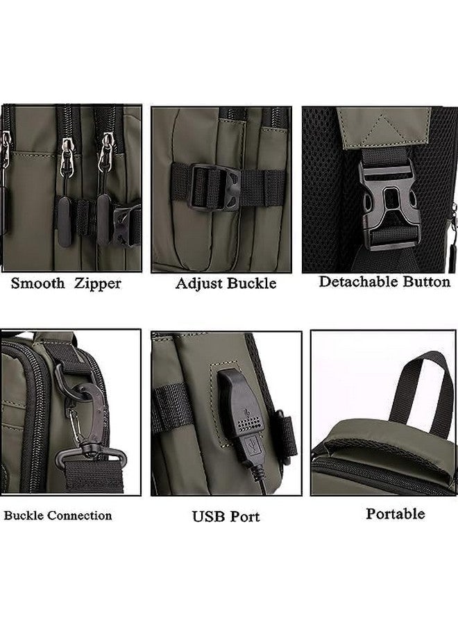 13 SOEME Anti Theft Waterproof Unisex Sling Bag, USB Charging Port Side Backpack With Multifunctional Use for Travel, Hiking, Camping, Daily Crossbody Chest Bags for Men & Women (Grey & Black) - Image 4