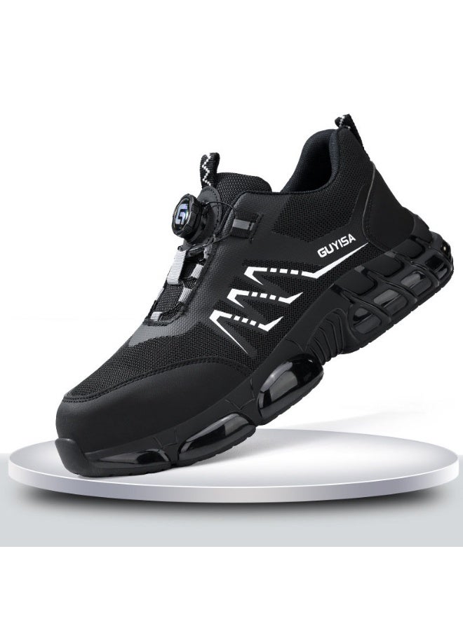GUYISA Rotating Buttons Work Safety Shoes For Men Men Steel Toe Shoes Puncture-Proof Men Work Sneakers Lightweight Protective Boots - Image 1