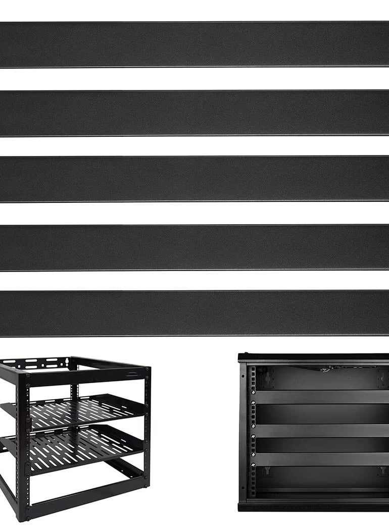 1U Blank Panel, 5 Pcs Metal Rack Mount Filler Panels, Suitable for 19-inch Server Rack Cabinets/Enclosures/Network Cabinets, Color: Black. - Image 1