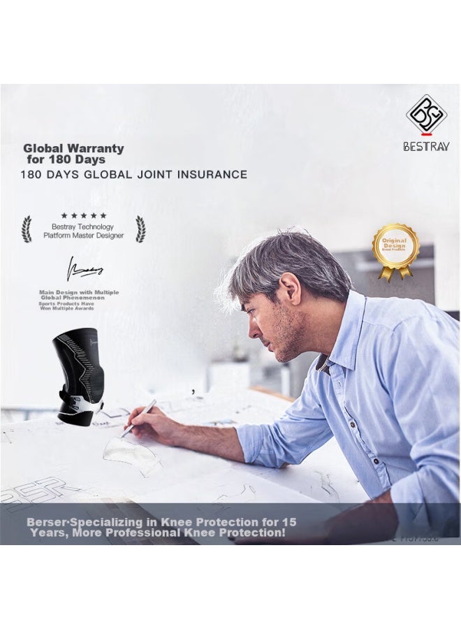 Bestray Baisirui Professional Sports Knee Brace, Basketball Knee Meniscus Protector, For Men's Running, Specialized Protection, Men's Fitness Knee Guard - Image 1