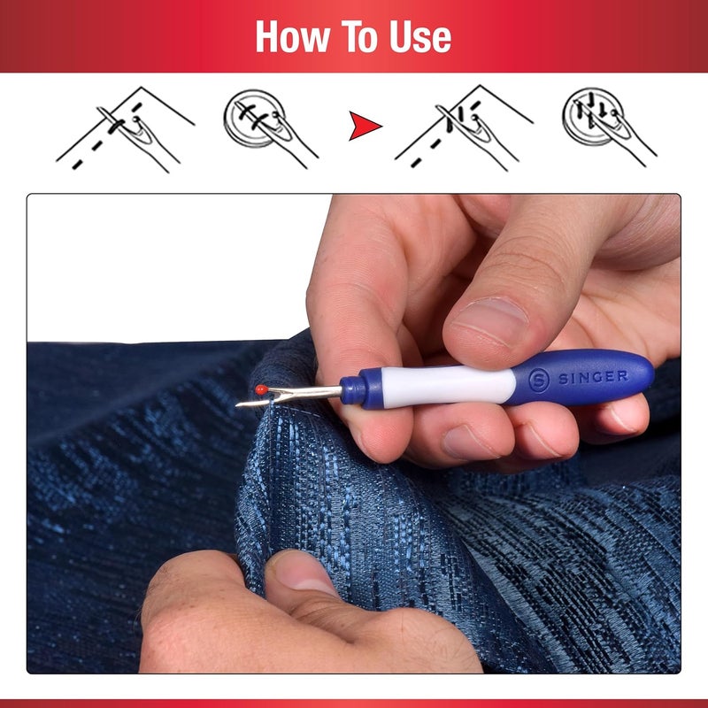 SINGER Comfort Grip Seam Ripper, Blue/White 2 Piece - Image 5