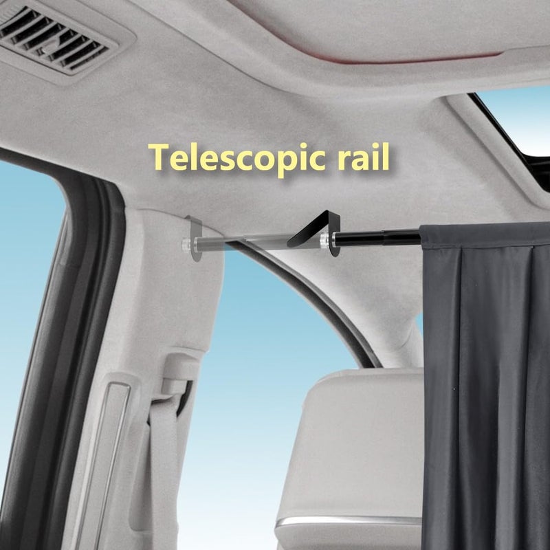 SnyGardn Car Rearseat Divider Curtains Blackout Privacy Protection Curtain Automotive Space Divider Universal for Max 55-inch Interior Width Vehicles (55"x33") - Image 5