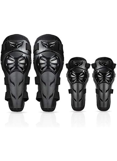 Knee Pads Elbow Pads 4Pcs - 2 in 1 Protective Elbow Guard/Knee and Shin Guards, Motorcycle Gear Set with Adjustable Knee Cap Pads Protector for Motocross ATV Skating