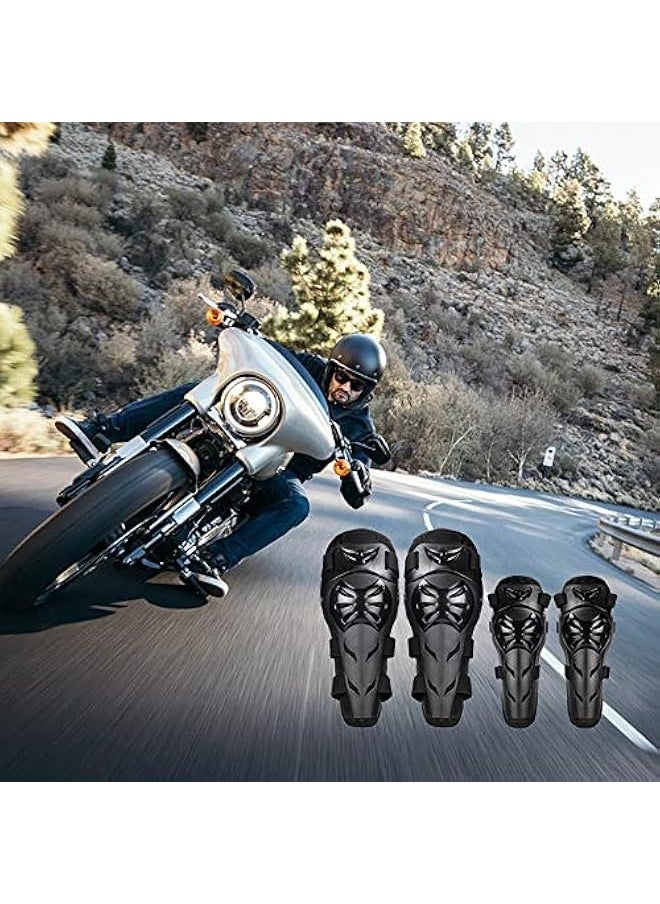 Sulaite - Knee Pads Elbow Pads 4Pcs - 2 in 1 Protective Elbow Guard/Knee and Shin Guards, Motorcycle Gear Set with Adjustable Knee Cap Pads Protector for Motocross ATV Skating - Image 1