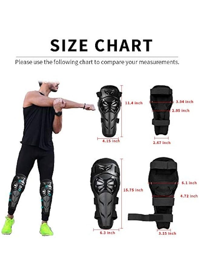 Sulaite - Knee Pads Elbow Pads 4Pcs - 2 in 1 Protective Elbow Guard/Knee and Shin Guards, Motorcycle Gear Set with Adjustable Knee Cap Pads Protector for Motocross ATV Skating - Image 1