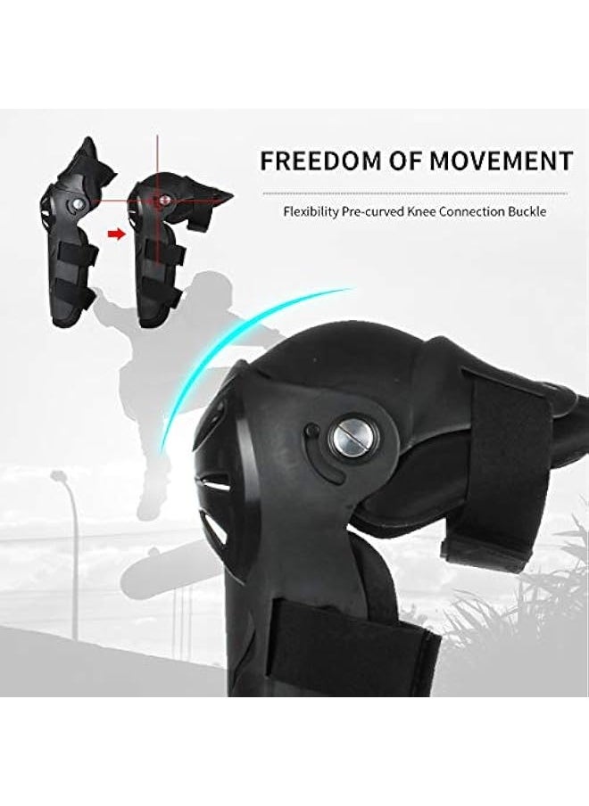 Sulaite - Knee Pads Elbow Pads 4Pcs - 2 in 1 Protective Elbow Guard/Knee and Shin Guards, Motorcycle Gear Set with Adjustable Knee Cap Pads Protector for Motocross ATV Skating - Image 1