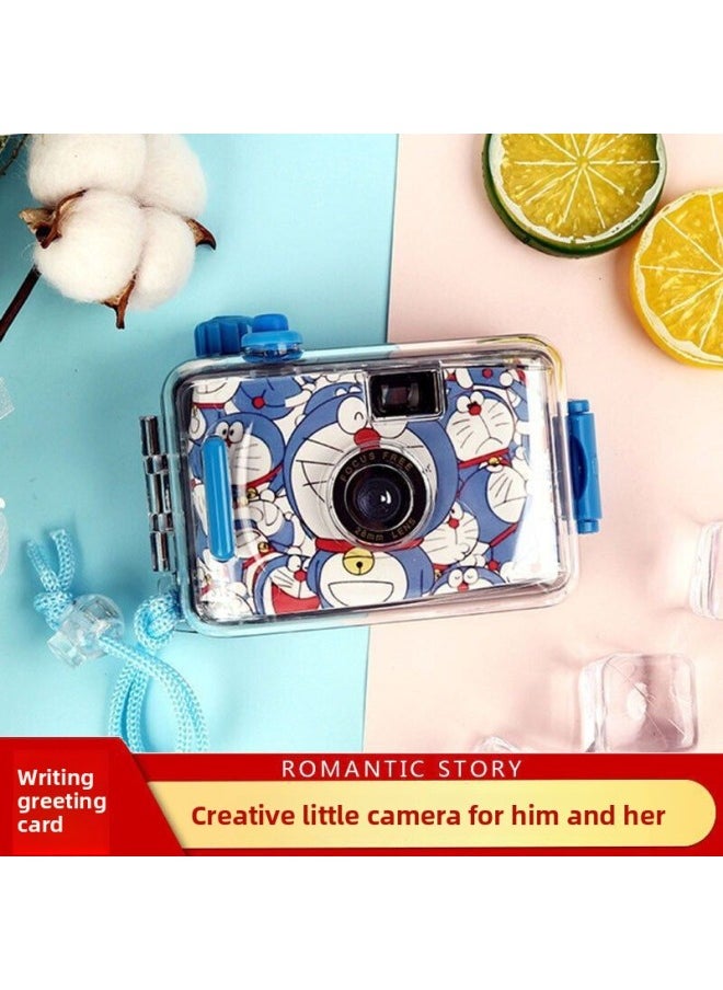 Generic Non-Polaroid Camera Directly Produces Photos, Fool Film Camera, Children's Student Style, Cheap, With Beauty Retro-Body Color:Yellow KT Cat Camera + Waterproof Shell + Manual  - Image 2