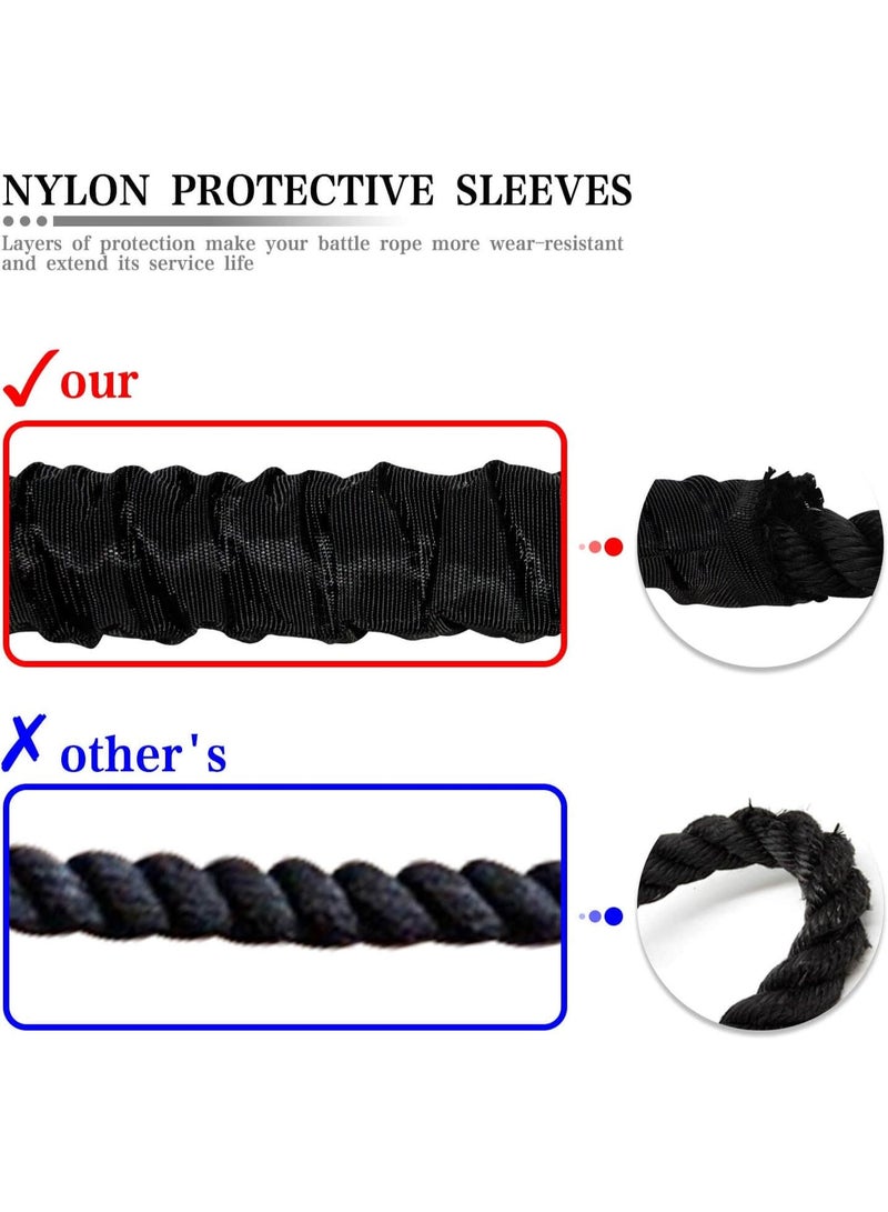 Flexi Muscles – 38mm Thick Battle Ropes for Exercise with Anchor, Workout Rope for Strength Training and Tug of War. - Image 2