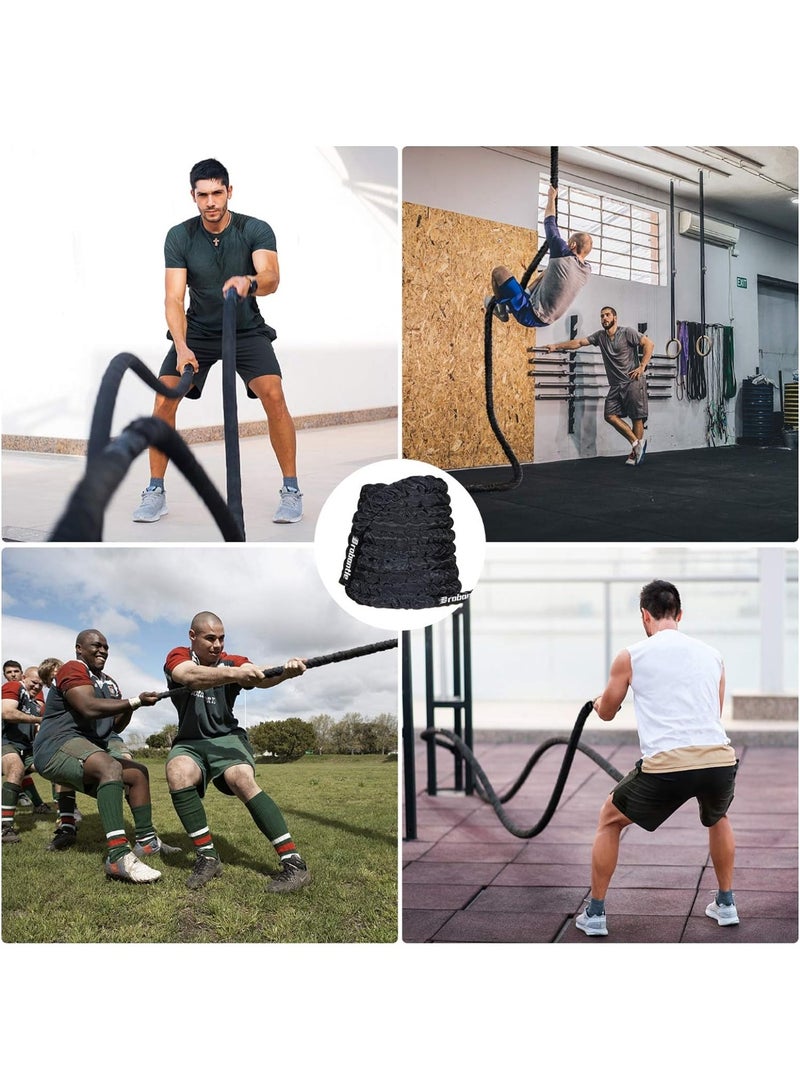 Flexi Muscles – 38mm Thick Battle Ropes for Exercise with Anchor, Workout Rope for Strength Training and Tug of War. - Image 3