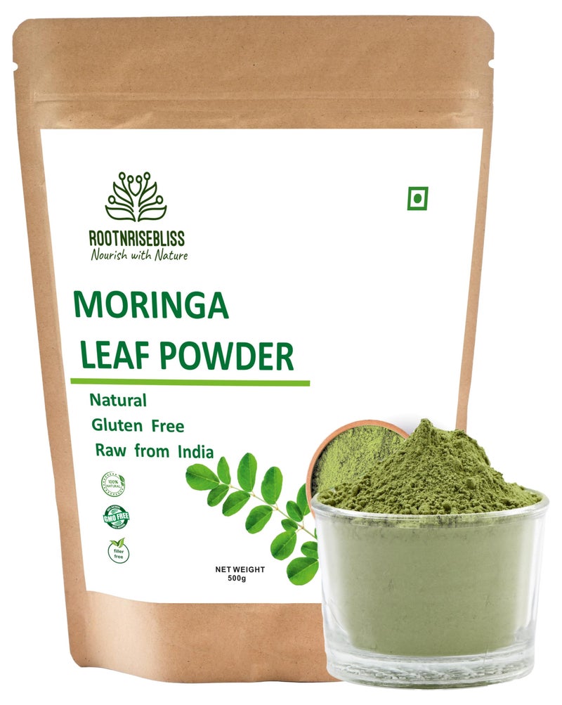 ROOTNRISEBLISS Moringa Leaf Powder for Smoothies & Drinks – 498g Natural Herbal Supplement, Nutrient-Rich Superfood for Energy, Immunity, Detox & Digestion, Supports Skin, Hair & Weight, Vegan & Non-GMO - Image 1
