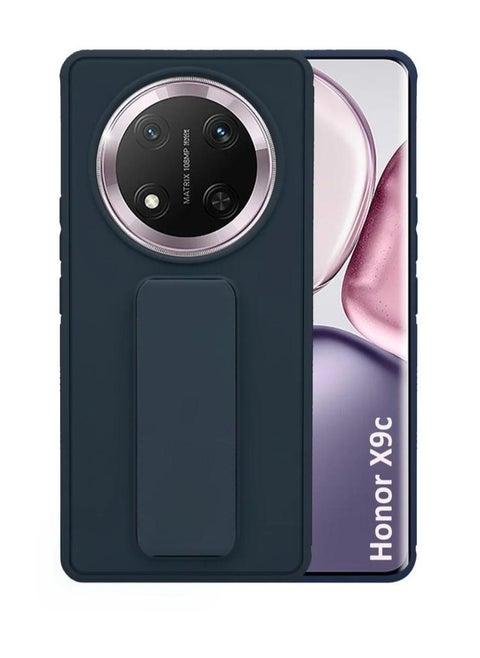Case Cover For Honor X9c With Magnetic Hand Grip 3 in 1 Blue