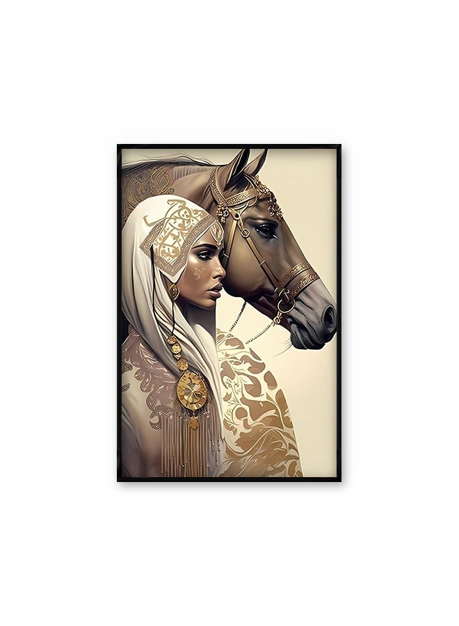 ماركتنا لوحة جدارية قماشية فنية لتزيين الحائط بتصميم تجريدي مع برواز اسود مجوف مقاس 120x80سم قطعة واحدة - Image 2