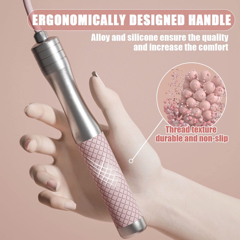 nonogo ð’ð©ðžðžð ð‰ð®ð¦ð© ð‘ð¨ð©ðž ðŸð¨ð« ð…ð¢ð­ð§ðžð¬ð¬ - Skipping Rope for Women Men Exercise with Adjustable Length Jumping Rope and Alloy & Silicone Handles Suitable for Workout Boxing Home Gym - Image 4