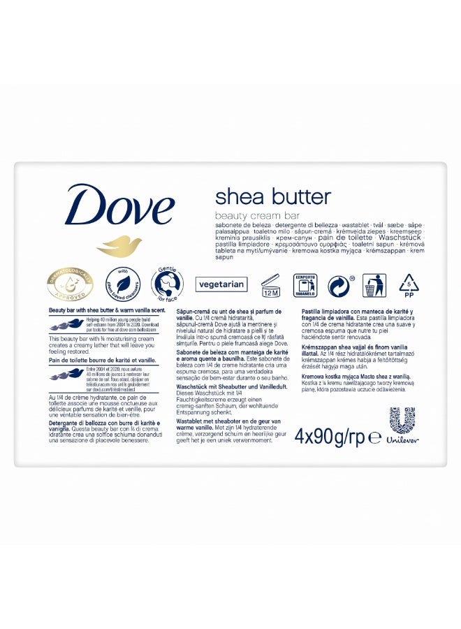 Dove Pampering Moisturizing Soap Bar Shea Butter & Warm Vanilla 90g-4PC - Image 2