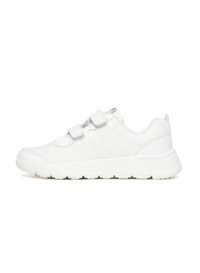 PLAETO School Shoes - White - Hook and Loop Sport Shoes - Boys and Girls